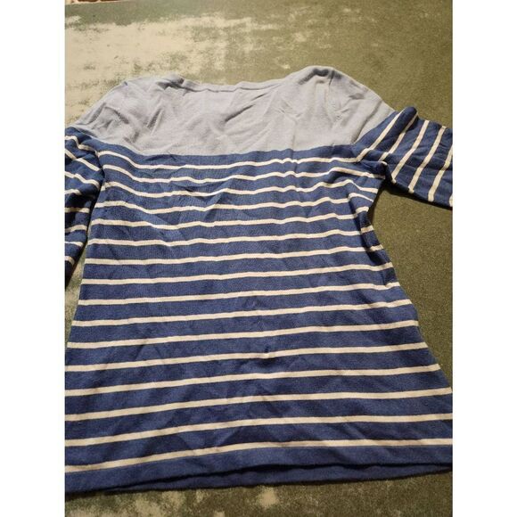 J. McLaughlin blue&white striped sweater sz Medium - Picture 4 of 5